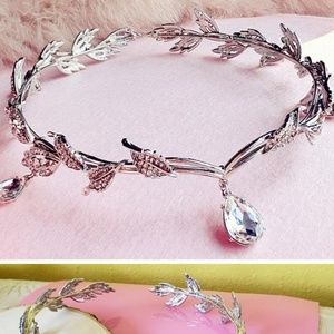 Rhinestone Teardrop Bridal Crown Tiara